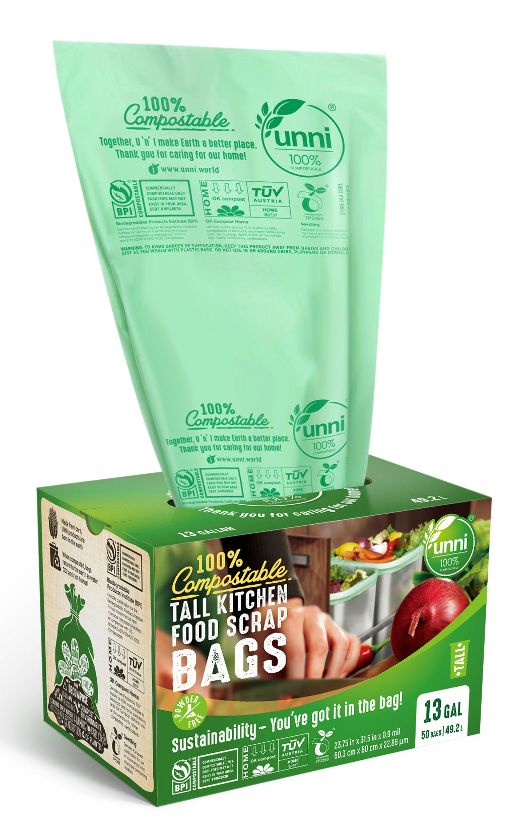 Meijer Tall Sustainable Kitchen Bag 13 Gallon, 45 ct