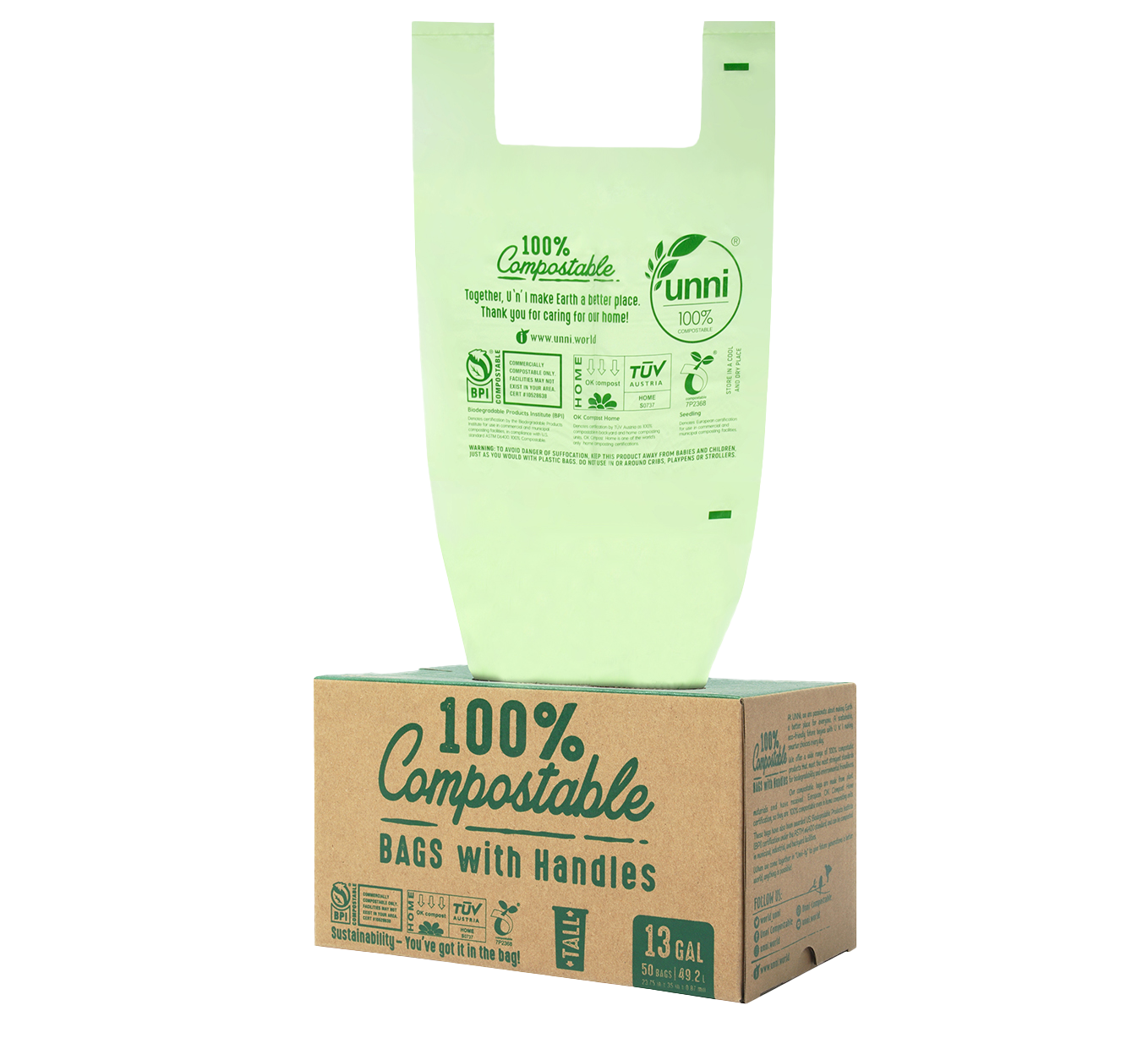 13 gal Certified Compostable Trash Bags