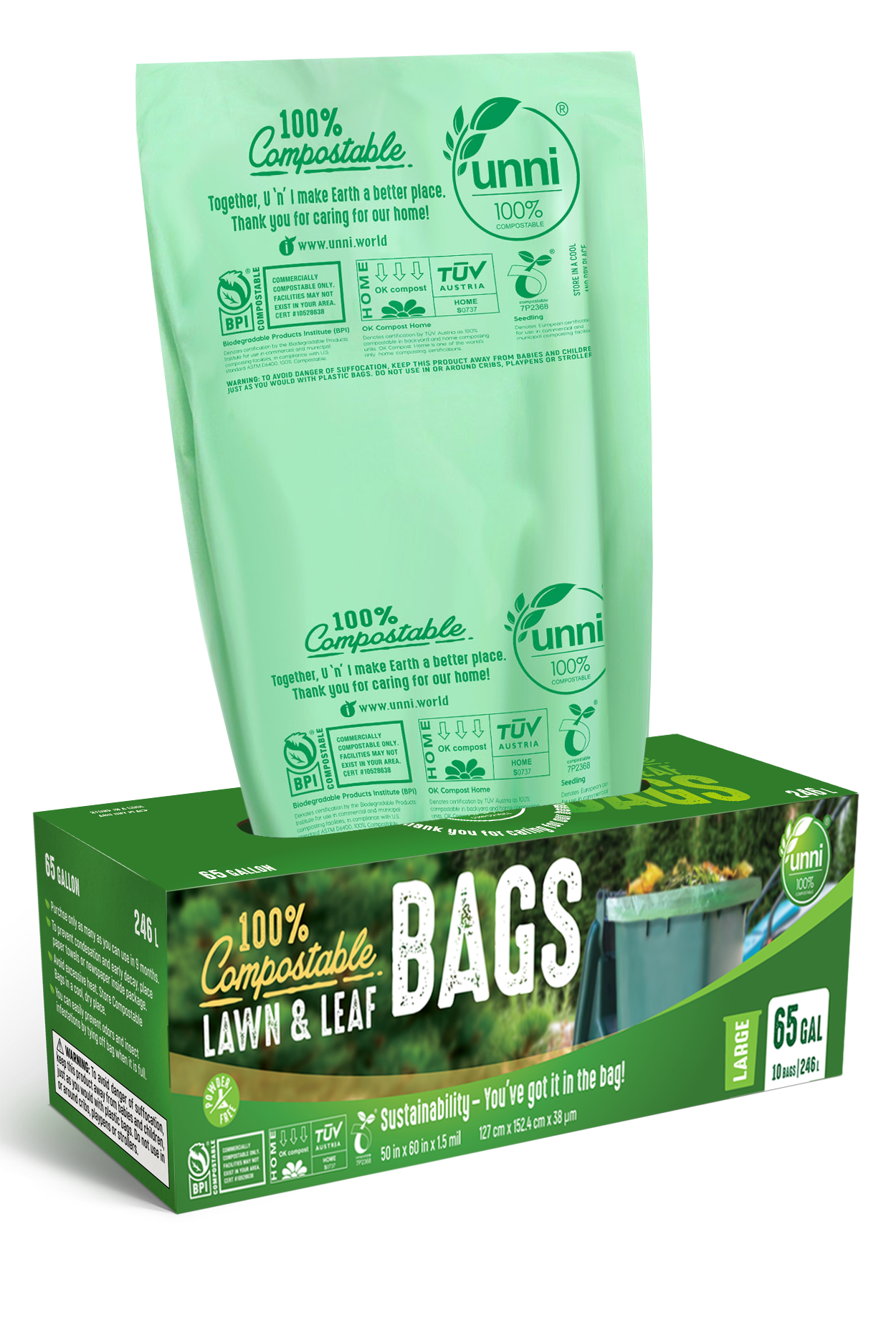 65 Gallon Compostable Large Bags