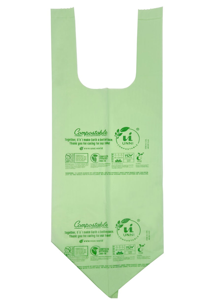 8 Gallon, 30 Liter, Compostable Bags with Handles