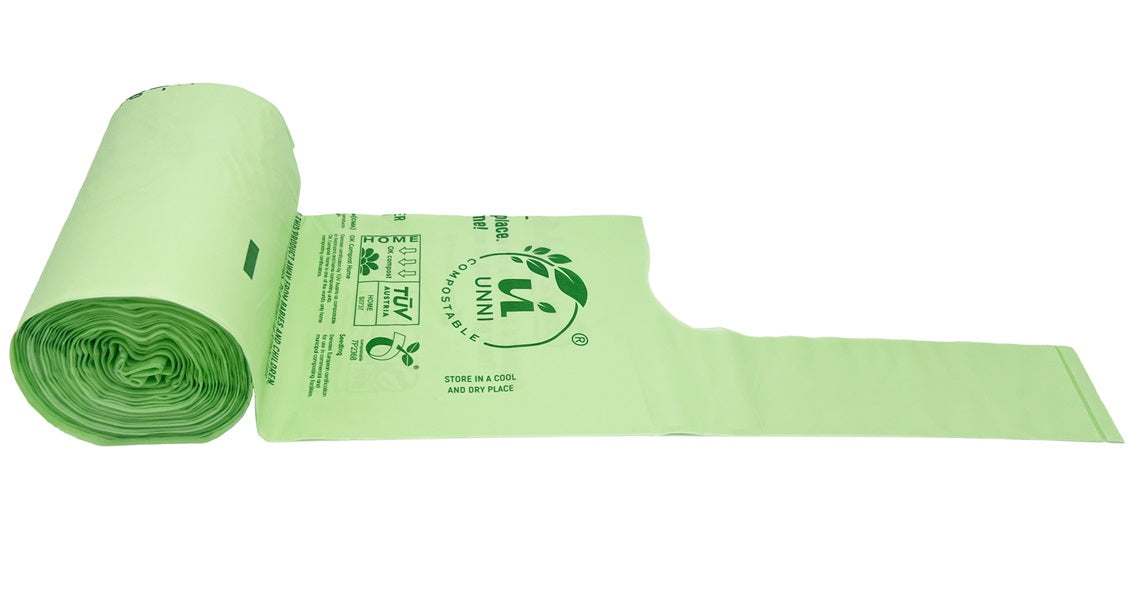 8 Gallon, 30 Liter, Compostable Bags with Handles