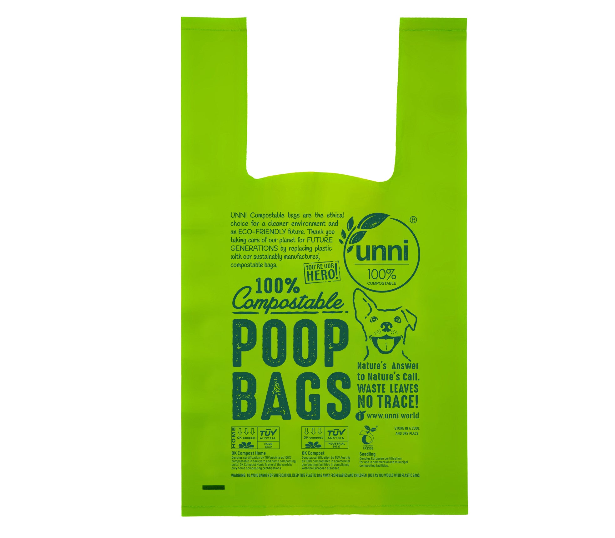 Dog Waste Poop Bags with Easy-tie Handles