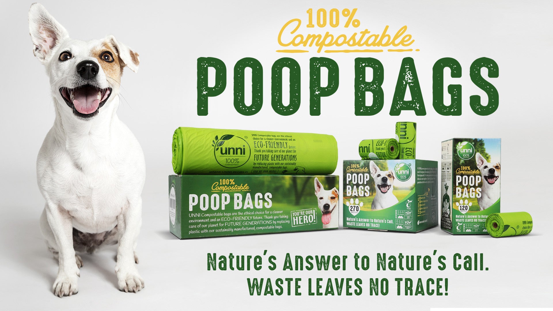 Earth Rated Dog Poop Bags, Guaranteed Leak Proof and Extra Thick Waste Bag  Refill Rolls For Dogs, Unscented, 270 Count 