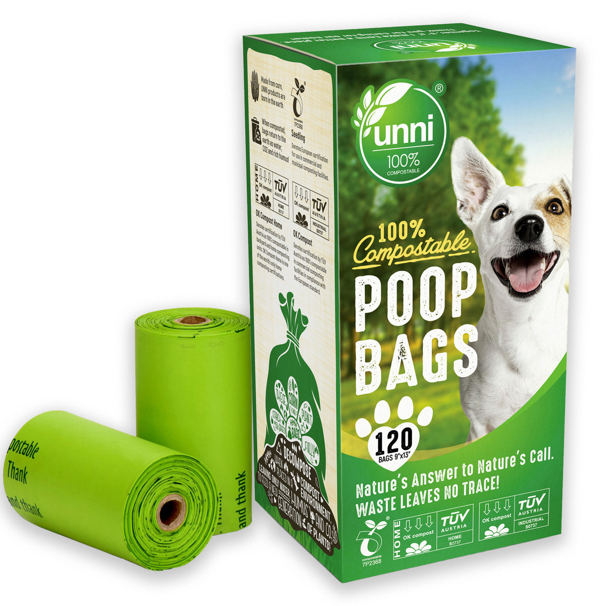 Earth Rated Dog Poop Bags - Leak-Proof and Extra-Thick Pet Waste Bags for  Big and Small Dogs - Refill Rolls - Unscented - 120 Count