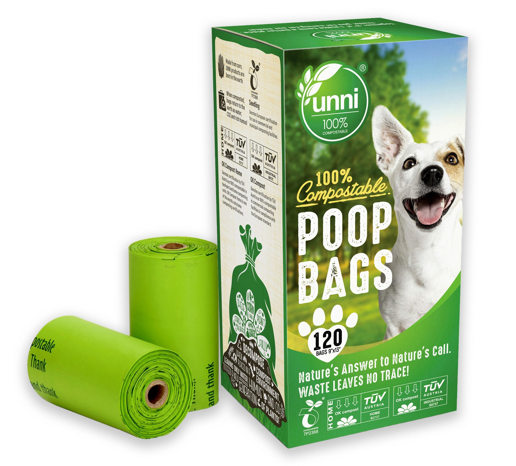 Dog Waste Poop Bags, 120 Count, 8 Refill Rolls