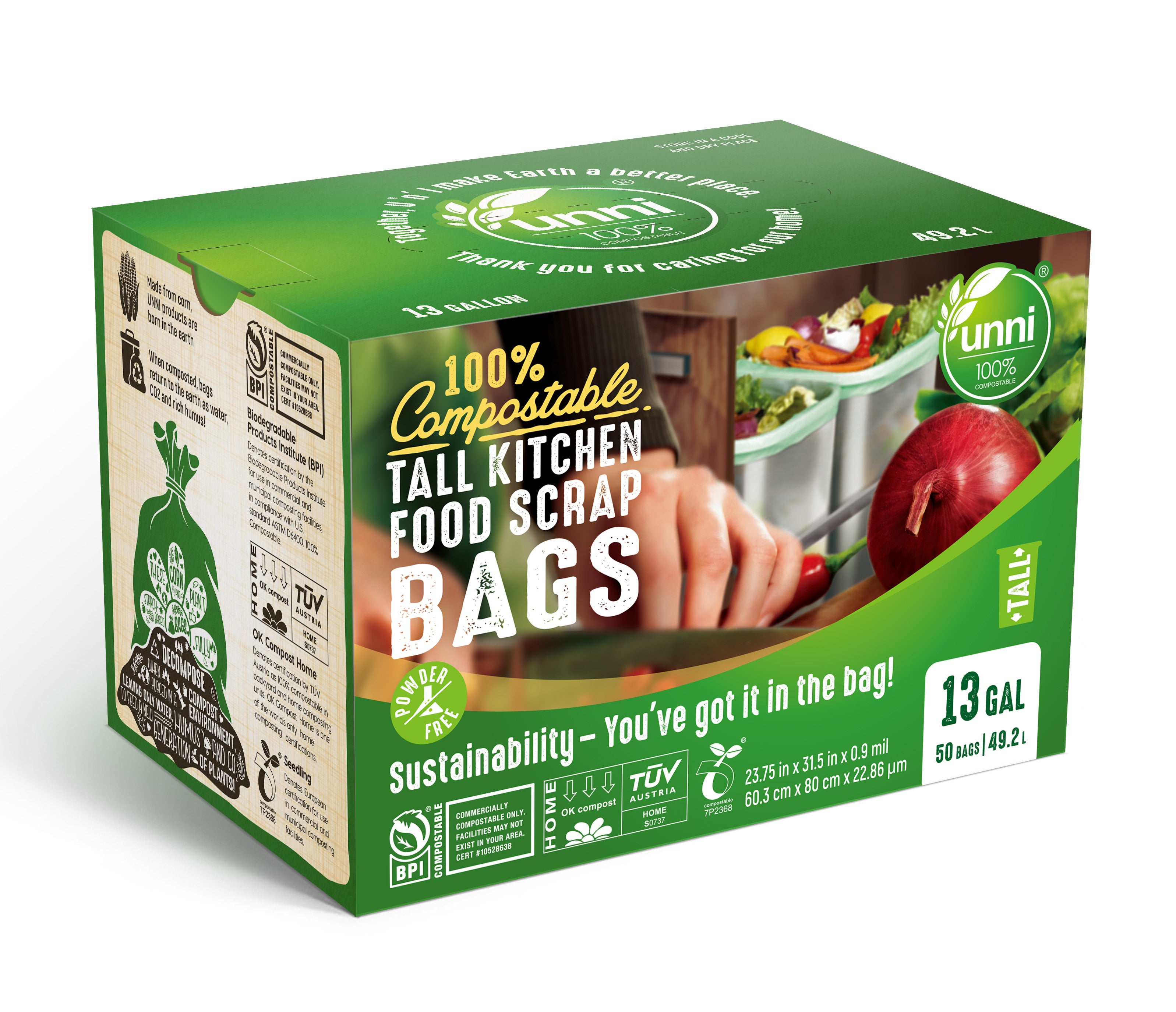 13 Gallon Tall Kitchen Food Scrap Bag