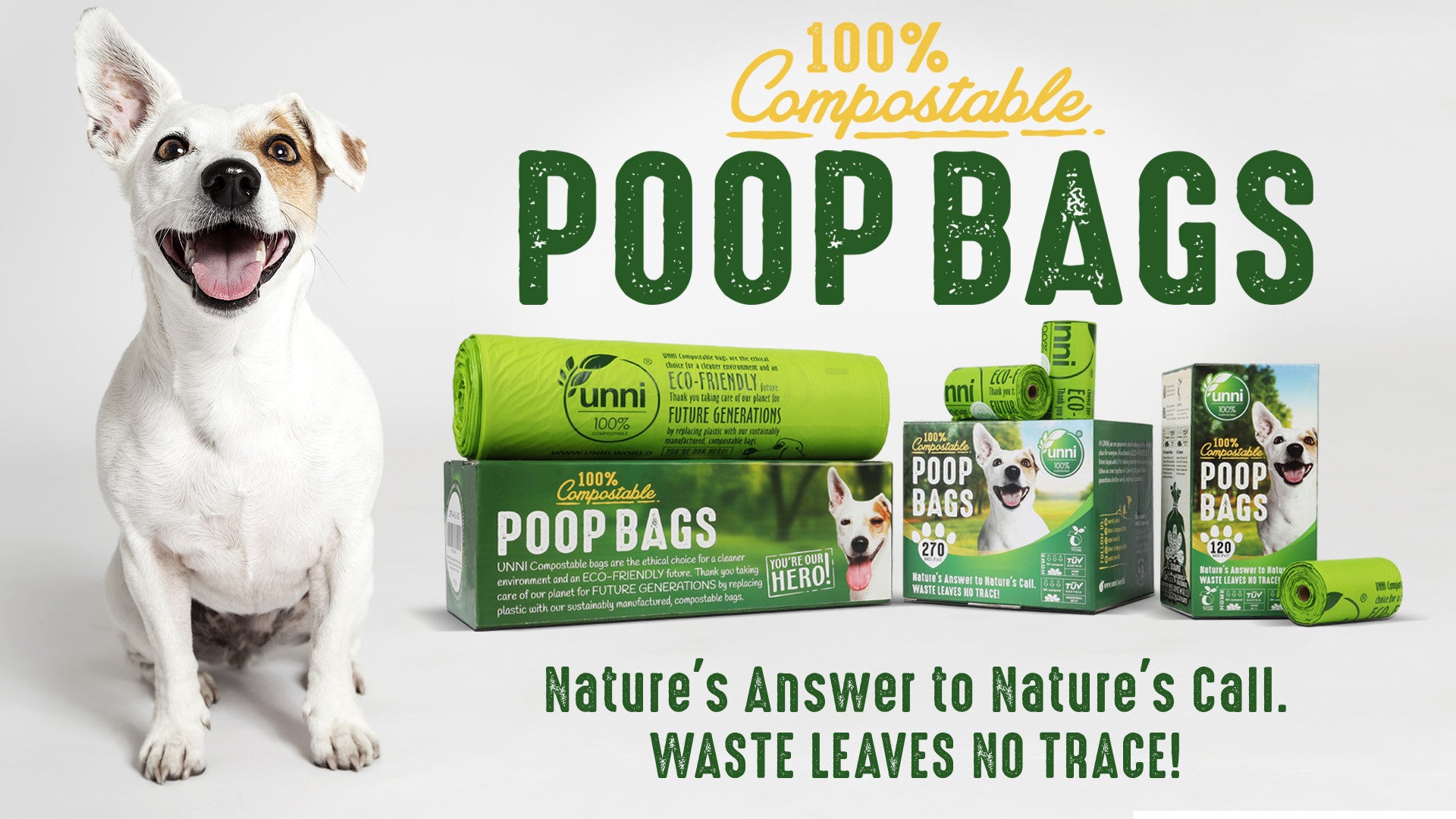 Dog Waste Poop Bags with Easy-tie Handles